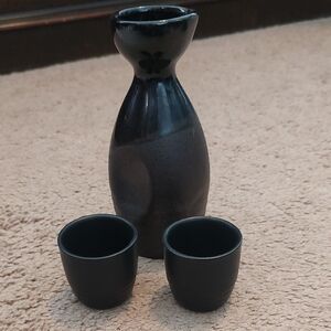 LG Black Ceramic Sake Set